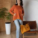 Luźna bluza damska z bawełny w kroju tuniki - bez kaptura, duże rozmiary
