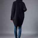 Czarna bluza Saloni Zip z kapturem, asymetrycznym krojem i zamkiem