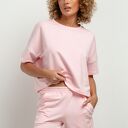 Bluza z krótkim rękawem T386, jasnoróżowa