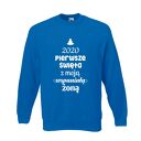Bluza z nadrukiem pierwsze święta z żoną, dziewczyną, imię, we trójkę, mikołajki