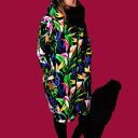 Długa bluza oversize w egzotyczne kwiaty KALIA XS