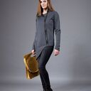 Bluza Ati asymetryczna handmade z zamkiem i stójką