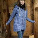 Bluza na zamek Alina - niebieski melanż