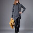 Bluza Ati asymetryczna handmade z zamkiem i stójką