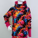 Bluza damska z kominem EKSPRESJA - Zielona Nitka (handmade)