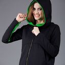 Bluza Saloni ZIP - asymetryczna, luźna bluza z kapturem i kieszeniami