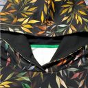 Bluza damska z kapturem „Jesienne listki” - czarna dresówka pętelkowa (ręczne szycie)