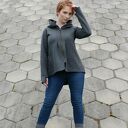 Ręcznie szyta bluza-kurtka z kapturem i kieszeniami - bawełna 90% oraz rozmiary XS-XXL