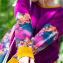 Fioletowa damska bluza w kwiaty KOLOROWY KWIAT