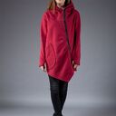Asymetryczna bluza Ashmita z kapturem i zamkiem - NavahoClothing