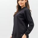 BLUZA BASIC CIEPŁA SEDA CZARNA Z RAGLANEM I MESZKIEM