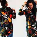 AFRICAN BATIC długa bluza oversize z wzorzystej tkaniny XS