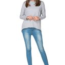 Sportowa bluza z kapturem t190, jasnoszary