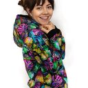 Bluza damska WERKA Kolorowa Monstera z kapturem (handmade)