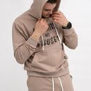 Bluza z kapturem męska „No Limits No Excuses” capucino - ręczne wykonanie