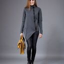 Bluza Ati asymetryczna handmade z zamkiem i stójką
