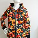 Bluza damska na zamek z kapturem w maki