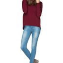 Sportowa bluza z kapturem t190, bordo