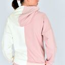 Bluza Fifty-Fifty Róż/Ecri z kapturem i kieszenią kangur