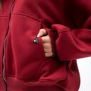 BLUZA Z KAPTUREM NA ZAMEK CIEPŁA - IKBAL" BORDO