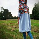 TWARZE długa bluza oversize z łączonych tkanin M