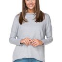 Sportowa bluza z kapturem typu kimono - jasnoszary