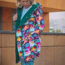 TWARZE długa bluza oversize z wzorzystej tkaniny XL