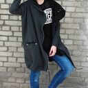 Oversize szara grafitowa obszerna bluza z duzym kapturem XS