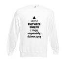 Bluza z nadrukiem pierwsze święta z żoną, dziewczyną, imię, we trójkę, mikołajki