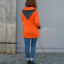 Bluza Saloni Long z kapturem - pomarańczowa na zamek