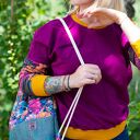 Fioletowa damska bluza w kwiaty KOLOROWY KWIAT