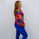 Bluza damska LOBO ZEBRA - szeroki rękaw, ściągacze, rozmiar S