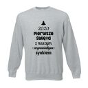 Bluza z nadrukiem pierwsze święta z żoną, dziewczyną, imię, we trójkę, mikołajki