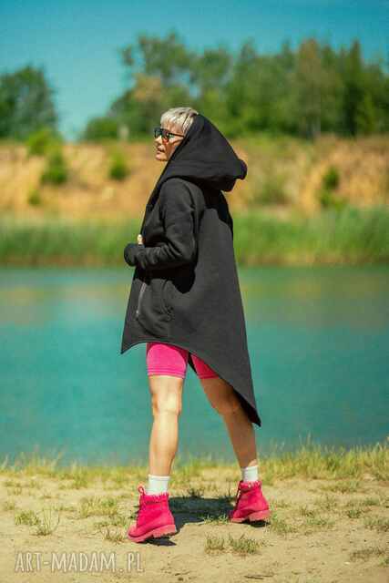 Bluza asymetryczna bawełniana, asymetryczny płaszcz