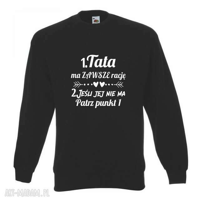 Bluza z nadrukiem dla taty, prezent najlepszy TATA, urodziny tatusia, święta, od dzieci, syna, córki