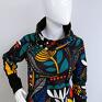 wiola afryka 4xl - 6xl - bluza z kominem damska bluzka kolorowa