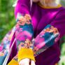 fioletowa damska w kwiat - handmade bluza w kolorowe kwiaty