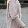 welurowa modna bluza oversize kolor beżowy lona elegancka onesize polska marka