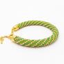 Ilovehandmade z color&gold - lime and gold - bransoletka koralikowa beading