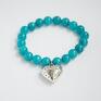 love bracelet by sis: srebrne serce w morskim jadeicie jadeit