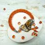 pomarańczowe bransoletka motyle z motylem - słoneczna biżuteria na prezent