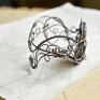 Aethelflaed z jaspisem - bransoletka wire wrapping miedziana