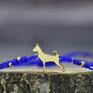 bransoletka sznurkowa pies pinczer miniaturowy - srebro pozłacane