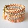 Bransoleta crystal Swarovski beads&gold clover koniczynka kryształki