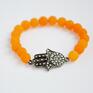 jadeit ręka bracelet by sis: cyrkoniowa hamsa w pomarańczowym kamienie cyrkonie