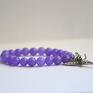 Bracelet by SIS: liliowe kamienie z cyrkoniowym elfem - fiolet cyrkonie prezent