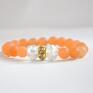 handmade bracelet by sis: pomarańczowe ze złotą kamienie