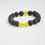 frapujące wulkaniczna bracelet by sis: czarna lawa z żółtym prezent kamienie