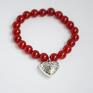 czerwony love bracelet by sis: serce w czerwonym jadeicie
