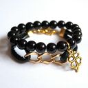 Bransoleta black&gold chain